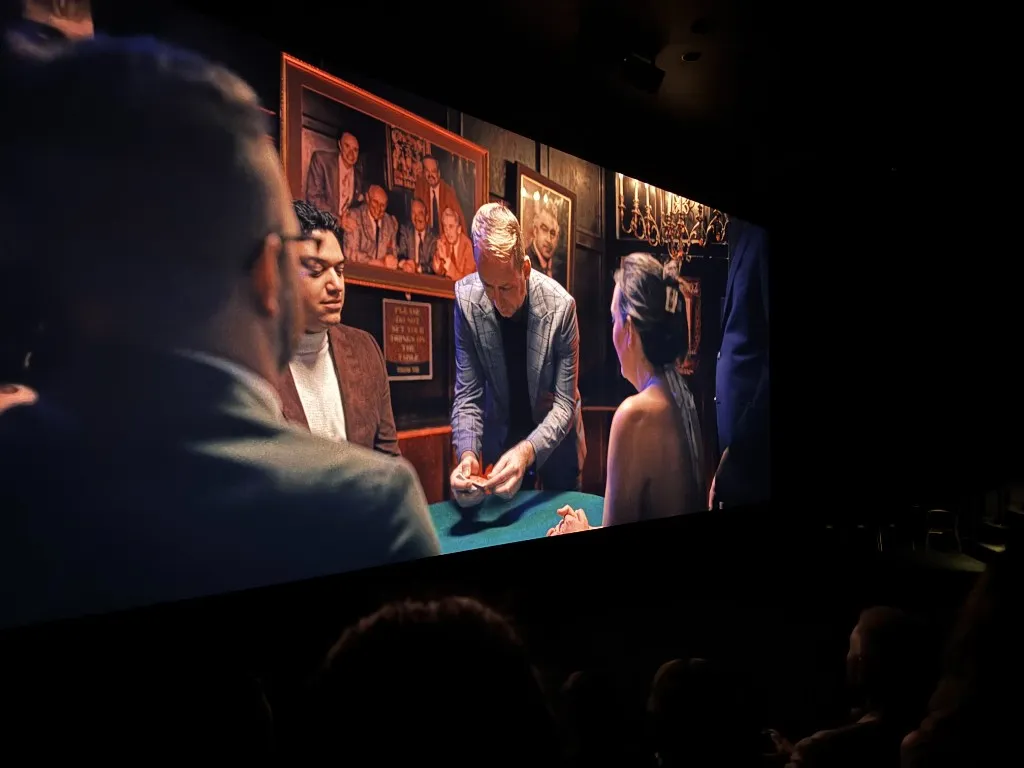 Stealing Magic projected on screen during a festival screening
