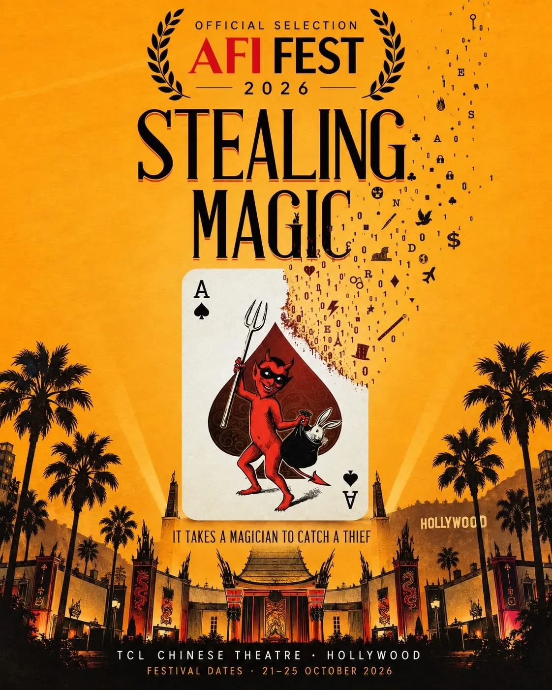 AFI FEST 2026 official selection poster for Stealing Magic at the TCL Chinese Theatre